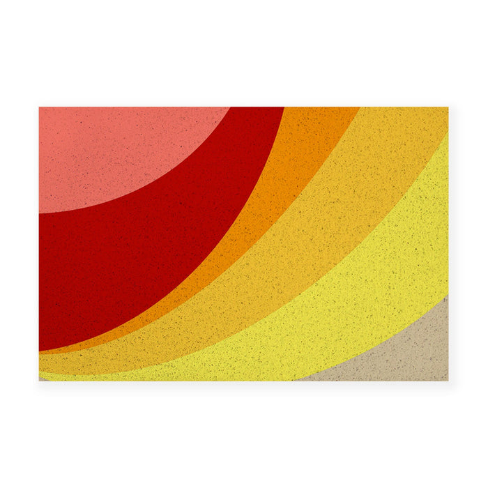 Feblilac Red and Yellow Brilliant Circles PVC Coil Door Mat