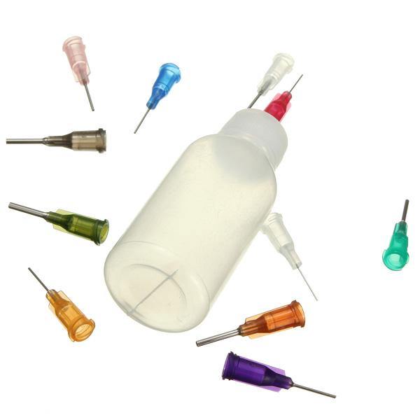 DANIU 50ml Needle Dispenser Bottle for Rosin Solder Flux Paste + 11 Needles