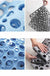 Feblilac TPE Blue/Grey/Khaki/White Drain Holes and Suction Cups Antiskid Tub Rug, Bathtub Mats