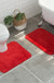 Feblilac Square Solid Tufted Bathroom Mat Toilet U-Shaped Floor Mat