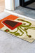 Feblilac Red Vase and Green Plant PVC Coil Door Mat