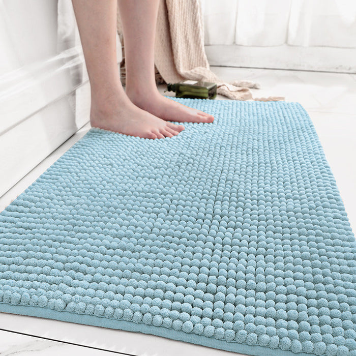 Feblilac Solid Large Particles Plush Chenille Bath Mat