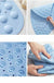 Feblilac TPE Blue/Grey/White Drain Holes and Suction Cups Tub Rug, Anti Slip Massage Bathtub Mats