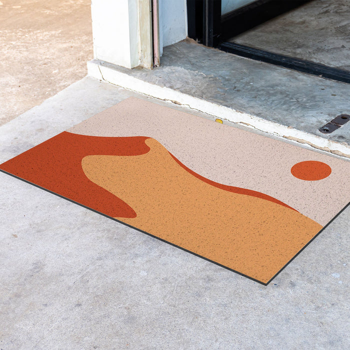 Feblilac Orange Desert Hills Sun PVC Coil Door Mat