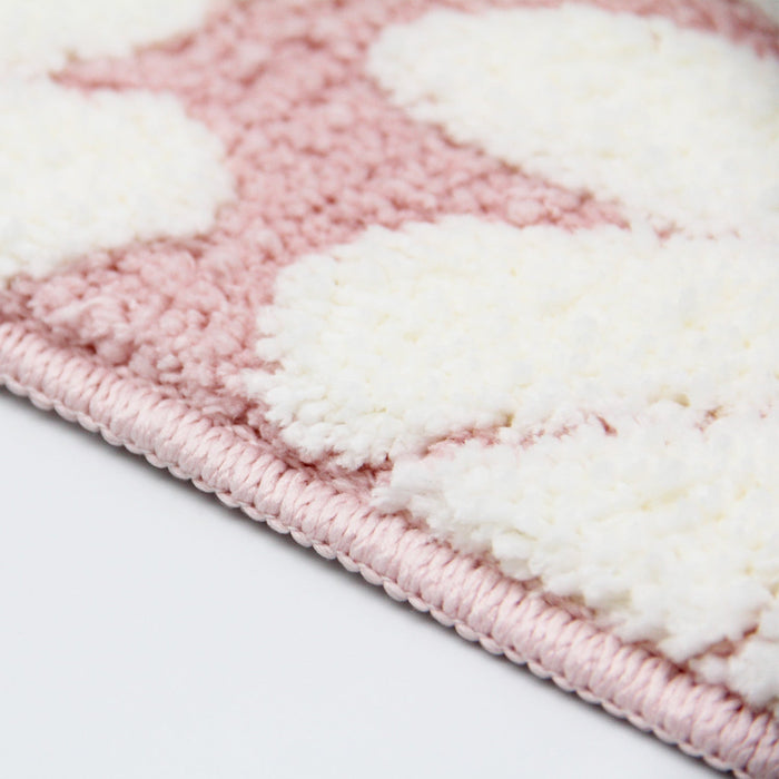 Feblilac Pink Daisy Bath Mat, Flower Floral Bathroom Rug