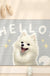 Feblilac Cute White Happy Puppy PVC Coil Door Mat