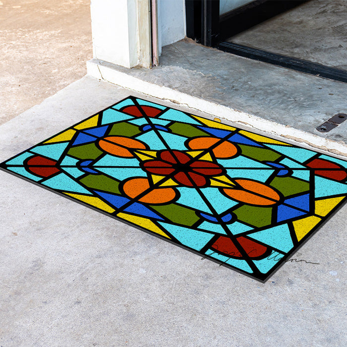 Feblilac Baroco Style Glasses Geometric PVC Coil Door Mat