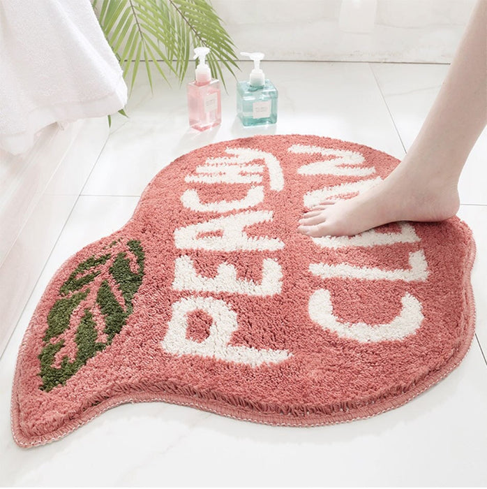 Feblilac Cute Peach Lemon Bath Mat, Bathroom Rug, Door Mat