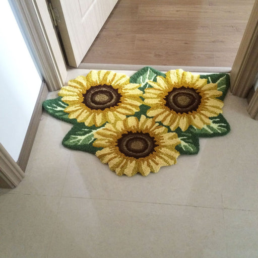 Feblilac Three Sunflowers Tufted Bathmat