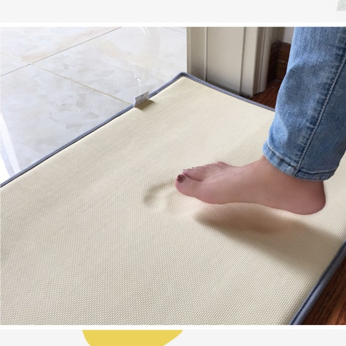 Feblilac Rectangular Simple Solid Memory Foam Tufted Bath Mat