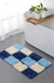 Feblilac Checkerboard / Semi-Circular Pattern Tufted Bath Mat U-Shaped Toilet Floor Mat Toilet Lid Cover