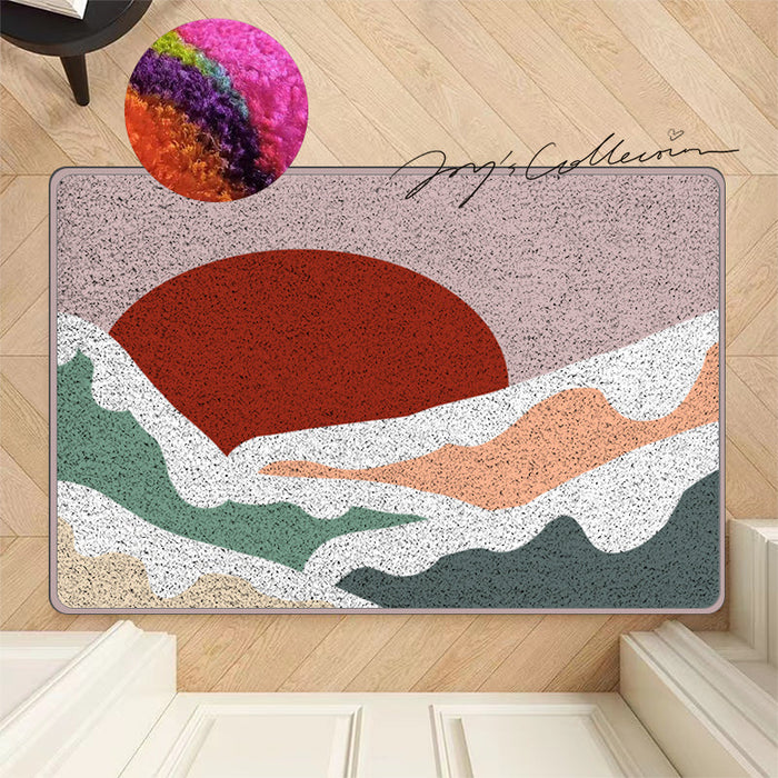 Feblilac Snow Mountain and Red Sun Nylon Door Mat