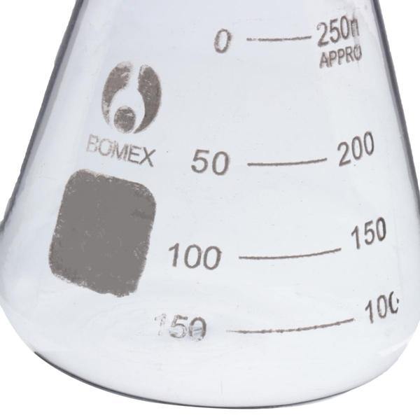 250ml Graduated Narrow Mouth Glass Erlenmeyer Flask Conical Flask 29/40 Ground Joints