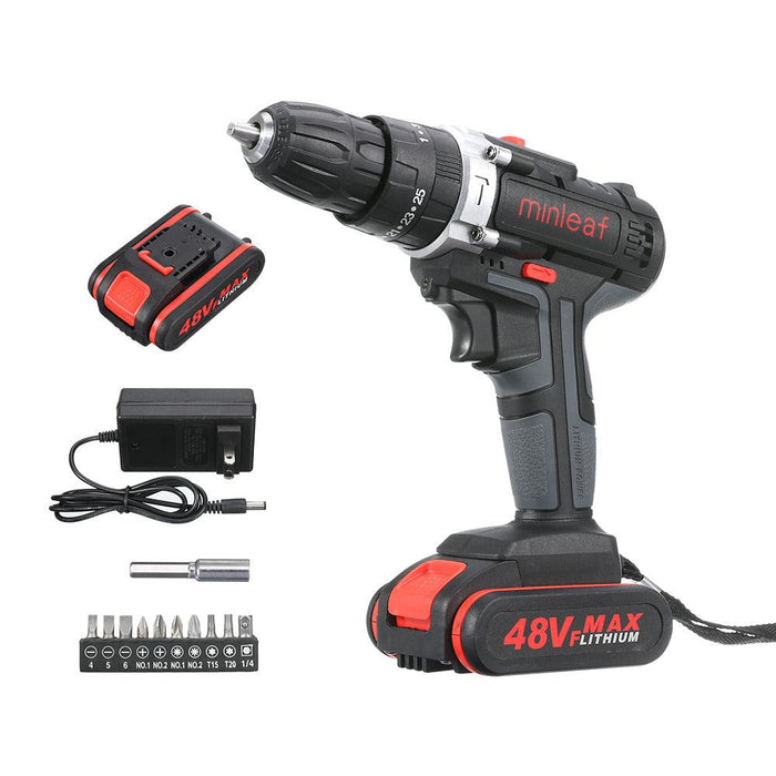 Topshak TS-ED1 Cordless Electric Impact Drill Rechargeable Drill Screwdriver W/ 1 or 2 Li-ion Battery