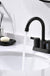 4 Inch 2 Handle Centerset Matte Black Lead-Free Modern Bathroom Faucet, 360 Swivel Spout 2-3 Hole RV Bathroom Vanity Sink Faucet with Pop up Drain and Water Supply Lines，Bf015-1-Mb