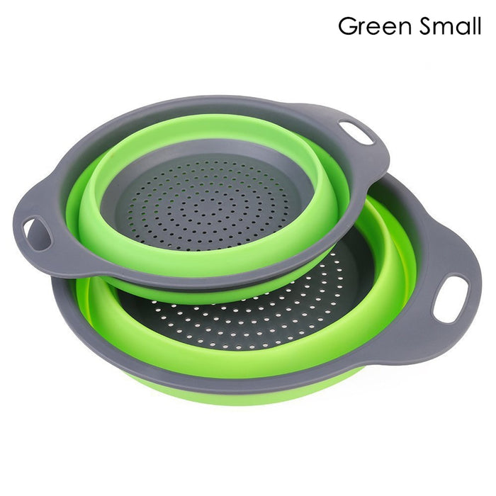 Foldable Silicone Colander Fruit Vegetable Washing Basket Strainer - Okeihouse