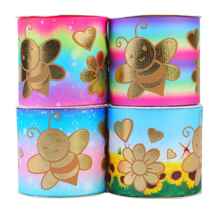 Bronzing Printed Rib Ribbon Clothing Accessories