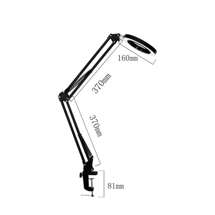 DANIU Lighting LED 5X 740mm Magnifying Glass Desk Lamp with Clamp Hands USB-powered LED Lamp Magnifier with 3 Modes Dimmable