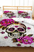 3D Printed Skull Printed Three-piece Home Textile Set