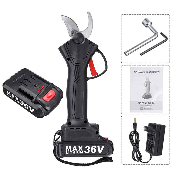 9000mah 36V Cordless Electric Pruning Shears 4 Gears Rechargeable Scissors Branches Cutter