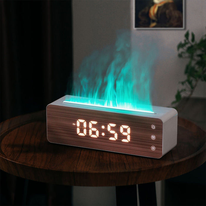 Flame Humidifier Flame Aromatherapy Machine With Clock Display Desktop Aromatherapy Humidifier Bedroom