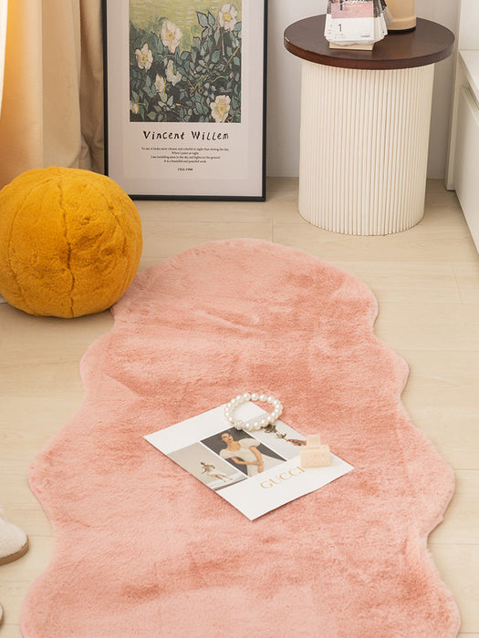 Pure Color Faux Fur Mat for Bedroom