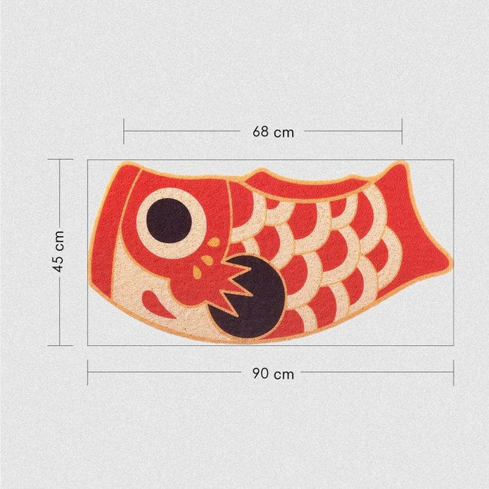 Red and Yellow Koi Fish PVC Entrance Door Mat