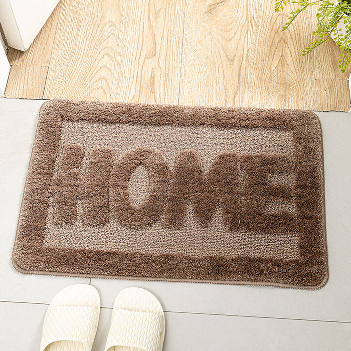 Feblilac Solid Geometric Pattern Tufted Bath Mat