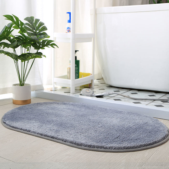 Feblilac Semicircle Solid Beige Tufted Bath Mat