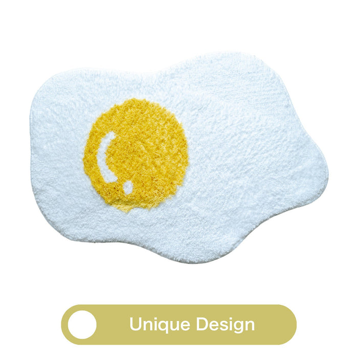 Feblilac Irregular Poached Egg Tufted Bath Mat