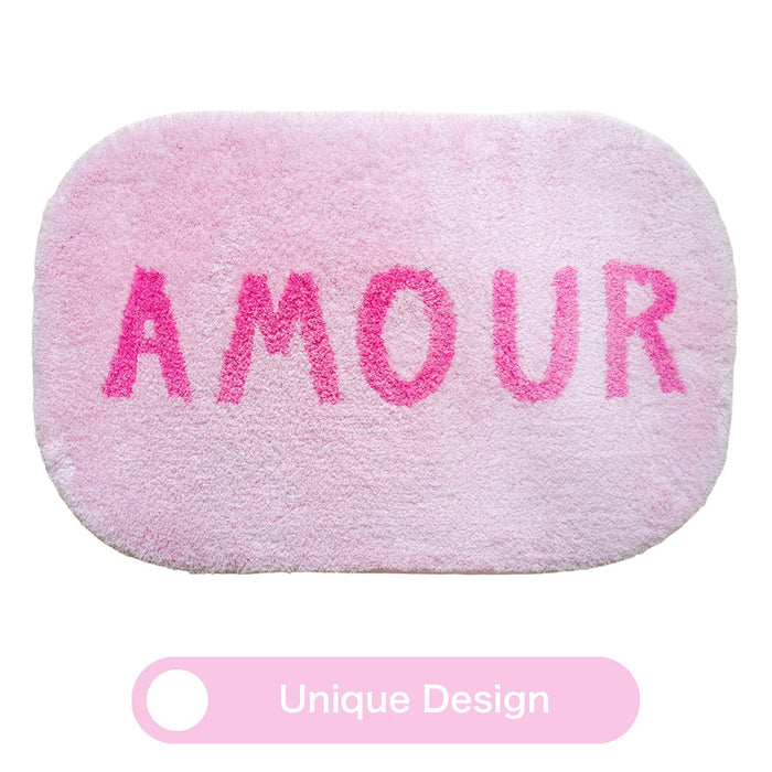 Feblilac Pink French AMOUR Tufted Bath Mat