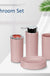 6 Pcs Pink Bathroom Accessories Set - Toothbrush Holder, Toothbrush Cup, Soap Dispenser, Soap Dish, Toilet Brush, Trash Can, Bathroom Decor Sets Accessories (Pink)
