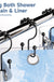 Black Shower Curtain Hooks Rings, Rust-Resistant Metal Double Glide Shower Hooks for Bathroom Shower Rods Curtains, Set of 12 Hooks - Matte Black