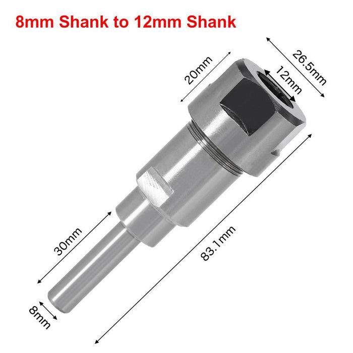 8mm 12mm 1/2 Inch Shank Router Bit Extension Rod Collet Engraving Machine Extension Milling Cutter for Wood