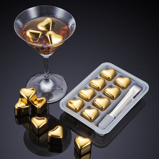 304 Heart-shaped Gold Stainless Steel Ice Cube