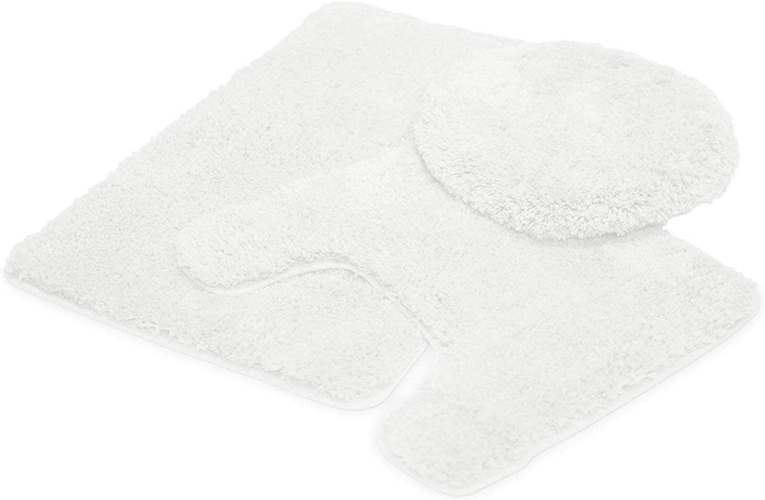 Soft 3 pc Solid Bathroom Mat Set