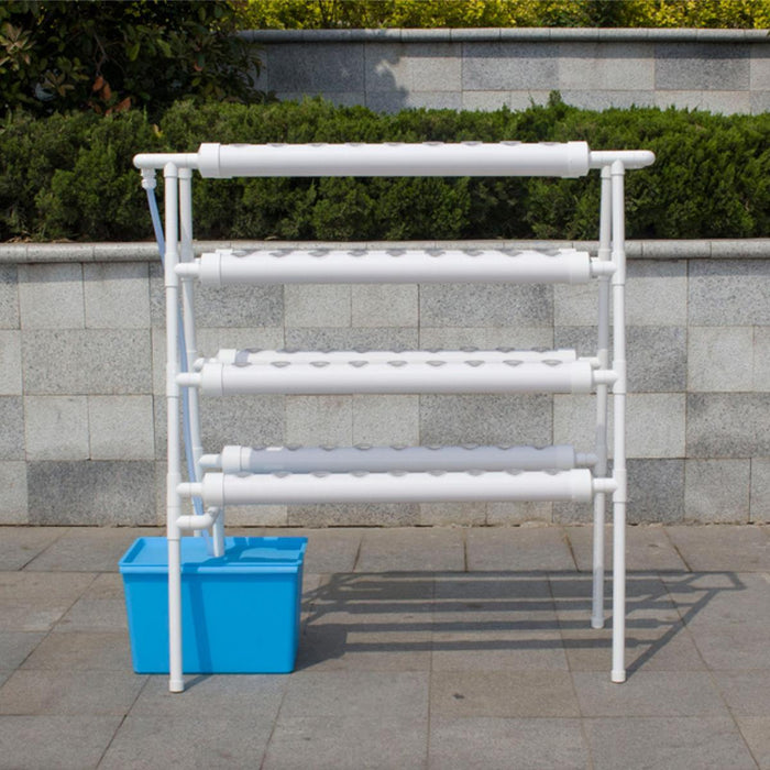 4 Layer 72 Holes Vertical Hydroponic Piping Site Grow Kit DWC Deep Water Culture Vegetable Planting System