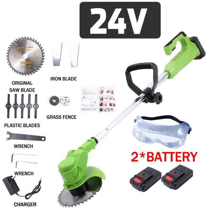 12/24V Electric Cordless Grass Trimmer Machine Kit Garden Rechargeable Stretchable Lawn Trimmer With Two Batteries