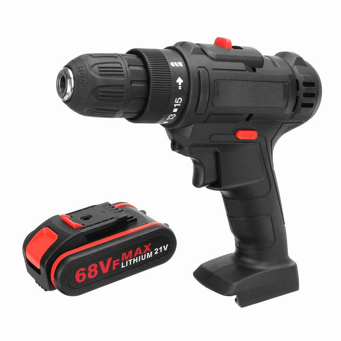 68VF Cordless Lithium-Ion Drill/Driver Rechargable Electric Drill Adjustable 3200r/min 2 Speed Hand Drill With 1 Or 2 Battery