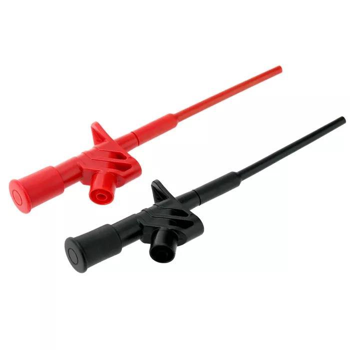 2Pcs Red DANIU P5004 Professional Insulated Quick Test Hook Clip High Voltage Flexible Testing Probe - Red