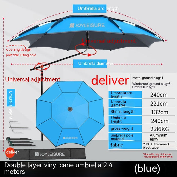 Crutch Fishing Umbrella Vinyl Full Shading Universal Adjustment