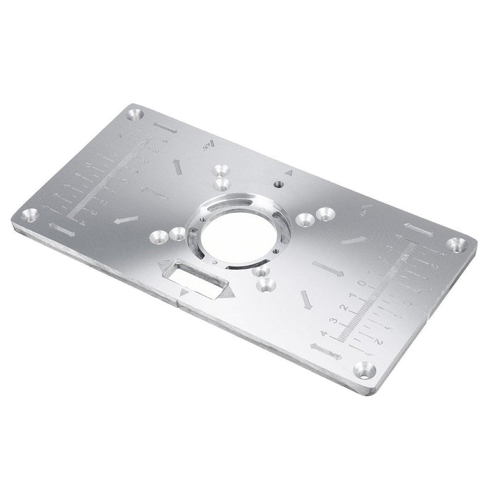 Aluminium Alloy Router Table Insert Plate with 4 Rings Screws for Woodworking Benches