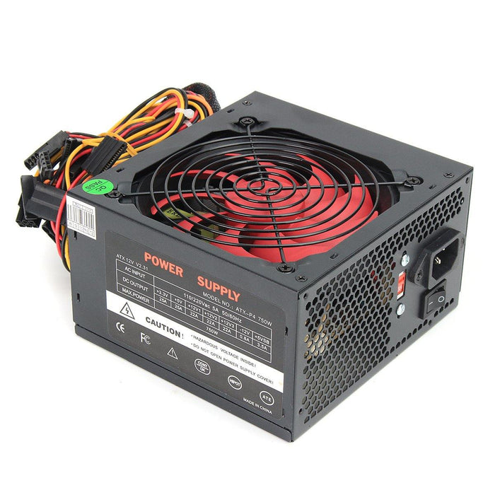 750W 110V-230V Alimentazione Power Supply ATX Alluminio 20+4PIN ATX 12V V2.3