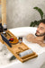 Bath Caddy Tray for Bathtub - Bamboo Adjustable Organizer Tray for Bathroom with Free Soap Dish Suitable for Luxury Spa or Reading
