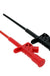 2Pcs Red DANIU P5004 Professional Insulated Quick Test Hook Clip High Voltage Flexible Testing Probe - Red