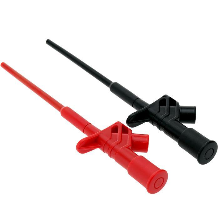 2Pcs Red DANIU P5004 Professional Insulated Quick Test Hook Clip High Voltage Flexible Testing Probe - Red