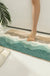 Feblilac Abstract Blue Wave Ocean Bath Mat Green Mountain Rug