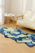 Feblilac Blue Moss Tufted Bedroom Mat