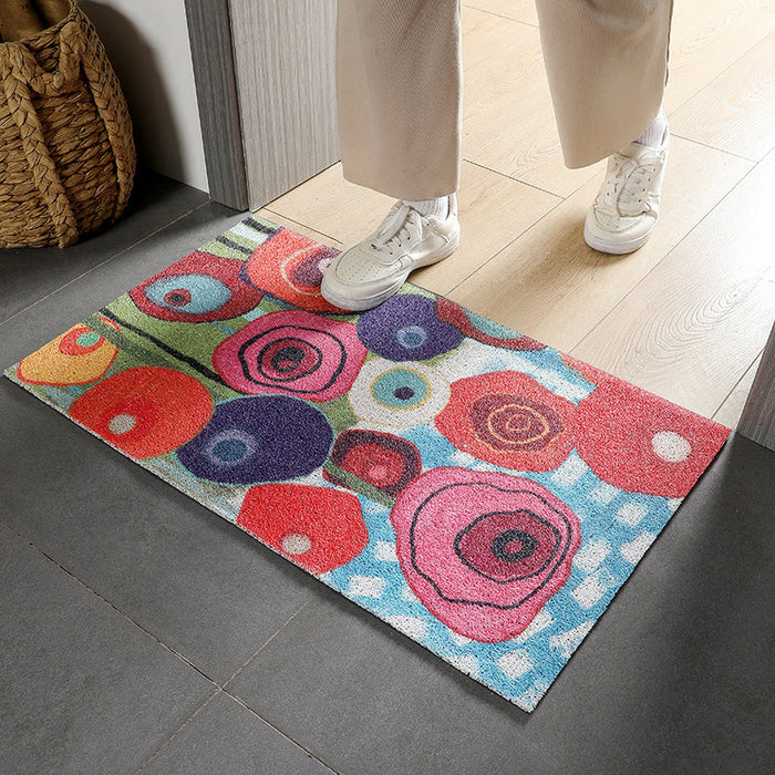 Colorful Flower Garden PVC coil Door Mat @Joy's design