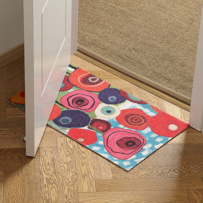 Colorful Flower Garden PVC coil Door Mat @Joy's design